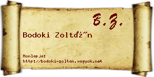 Bodoki Zoltán névjegykártya